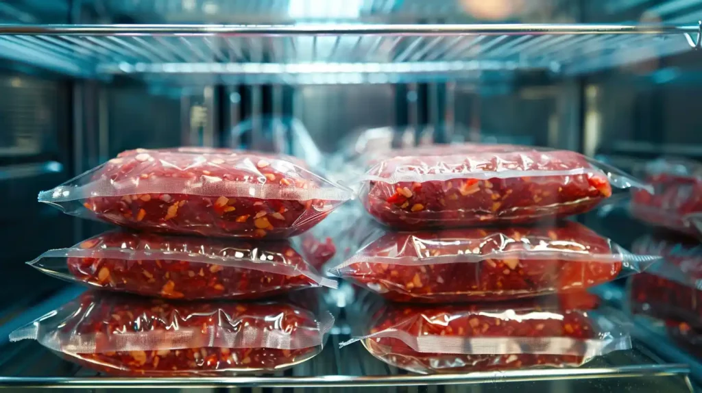 Hackfleisch für Lagerung Vakuum verpackt in Gefriertruhe