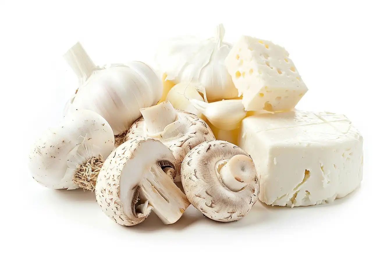 Champignon, Zwiebel, Knoblauch, Weichkäse sind Lebensmittel die man nicht vakuumieren darf